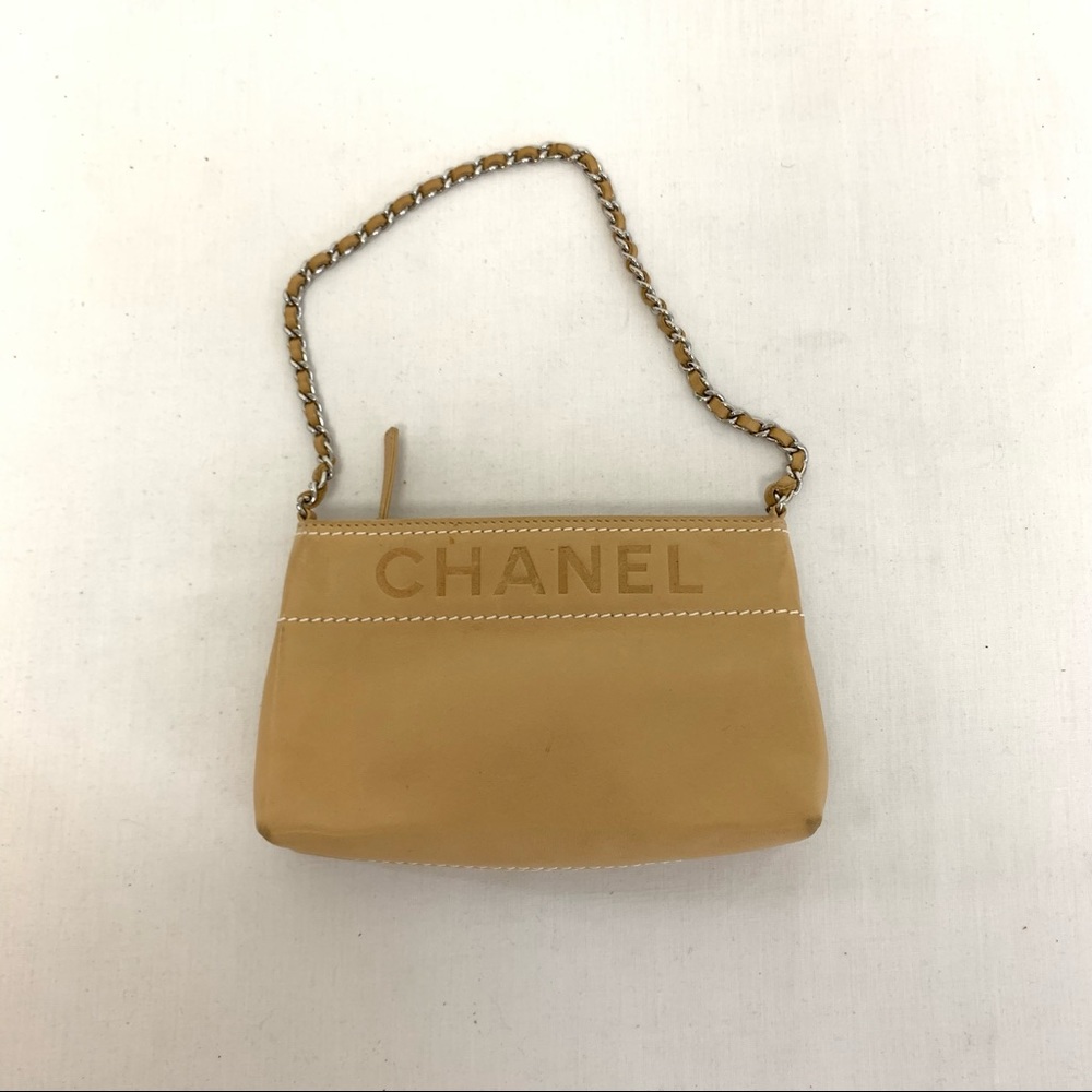 Chanel Brown Leather Wristlet